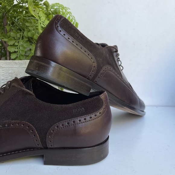 HUGO BOSS Branno brown leather Derbies Size 10 - Picture 6 of 15